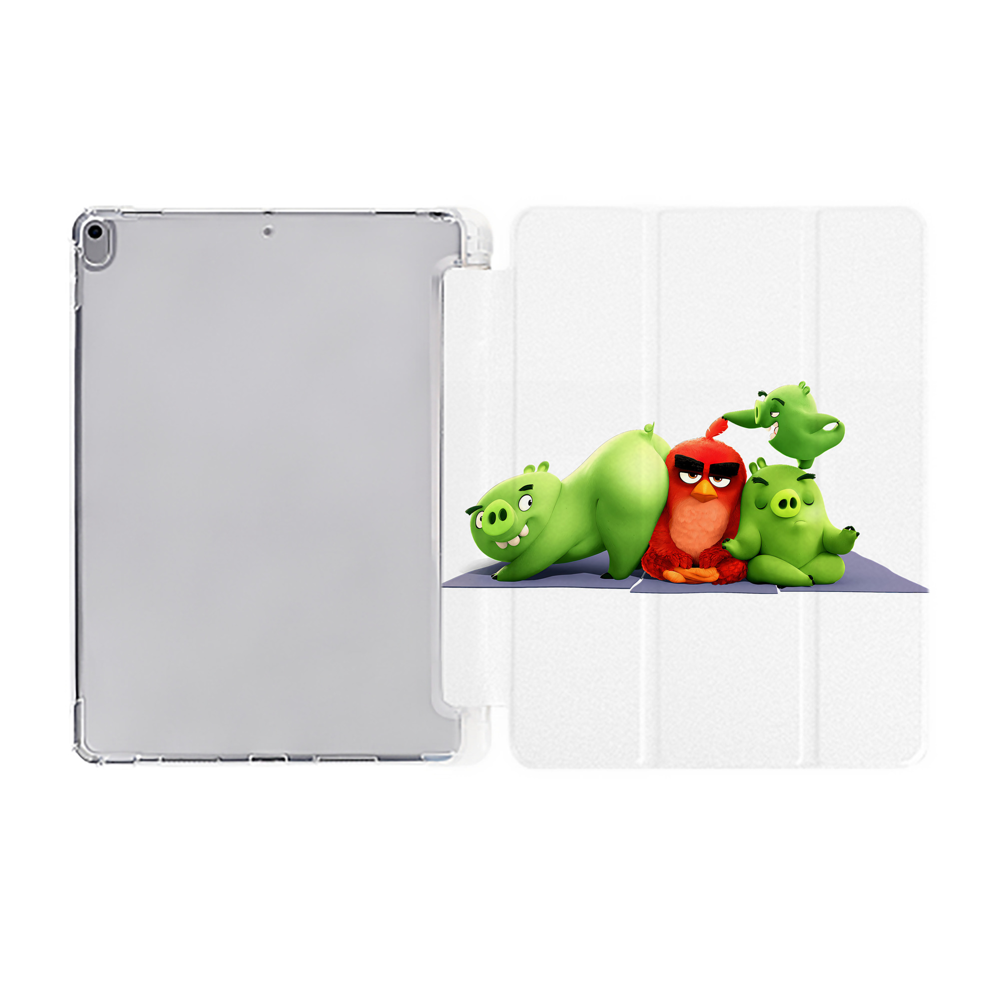 （画像用） Angry Birds アングリーバード IPad ケース ペン収納付き 三つ折りスタンド PUレザー×シリコン 対応機種9.5/10.5/10.9インチ
